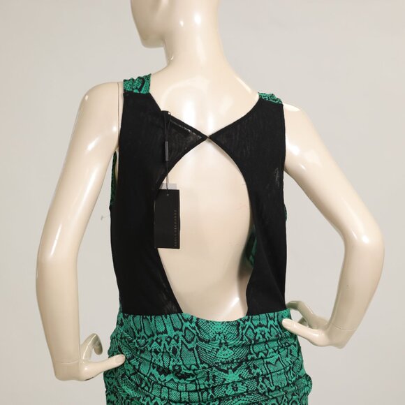 Vix Paula Hermanny SPHINX Green Snakeskin Neck Maxi Dress Size LARGE - Picture 7 of 7